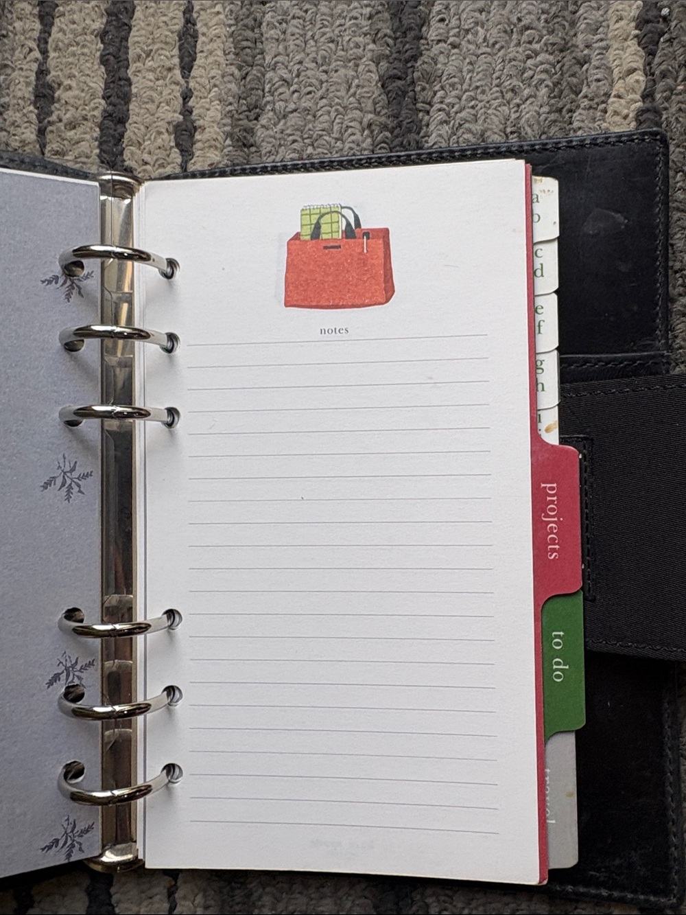 Kate Spade - Vintage 6-ring Pocket Planner in Black Nylon-Excellent Condition! - Picture 6 of 8
